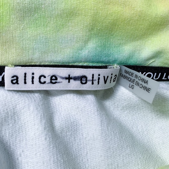 Alice + Olivia Nikki Tie-Dyed Cotton-Blend Fleece Cropped Hoodie - Picture 7 of 10
